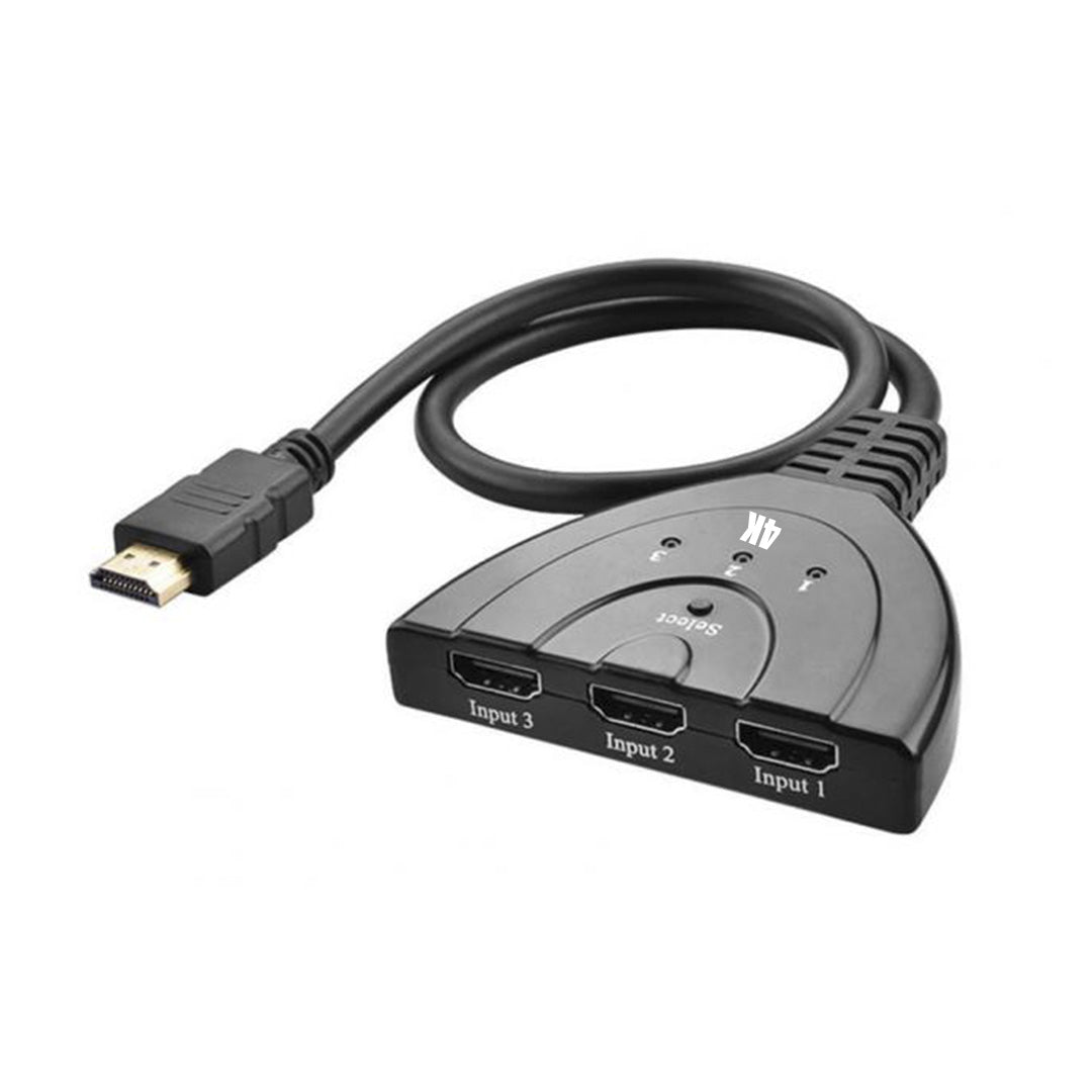 Switch 4K 3 puertos HDMI a 1 HDMI Manhattan (selector 3 dispositivos 1 tv)