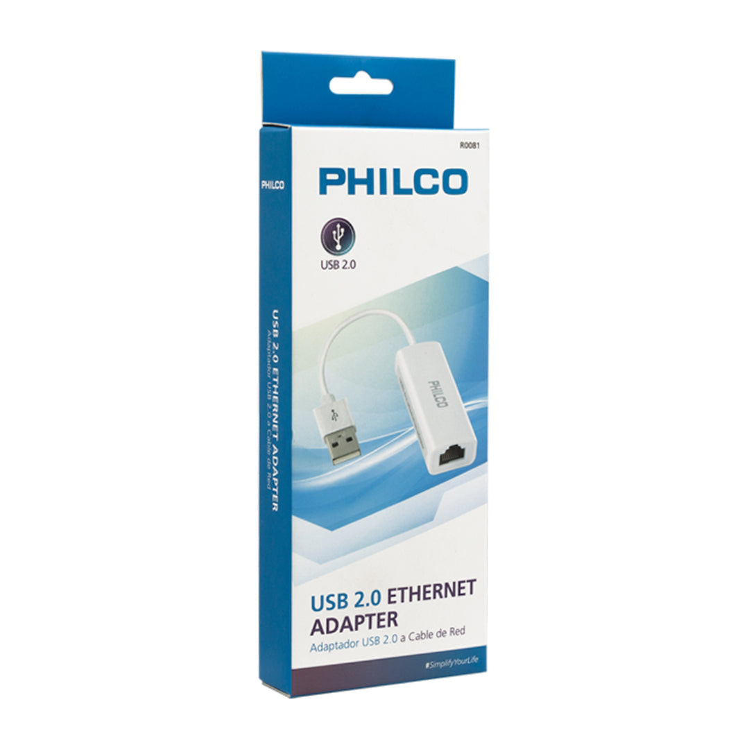 Adaptador de Red Philco  USB 2.0 a ethernet