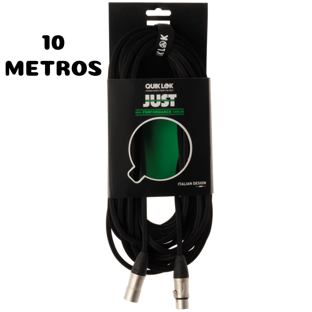 Cable de Microfono (XLR M- XLR H) 10 Metros QUIK LOK JUST MF SL