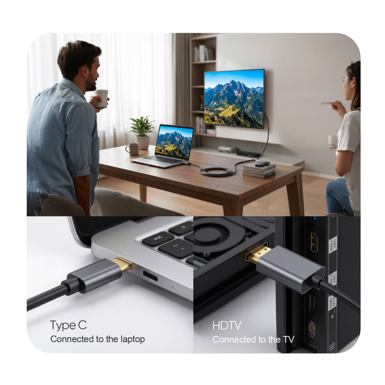 CABLE MLAB ADAPTADOR TIPO C A HDMI 2 MTS 10017