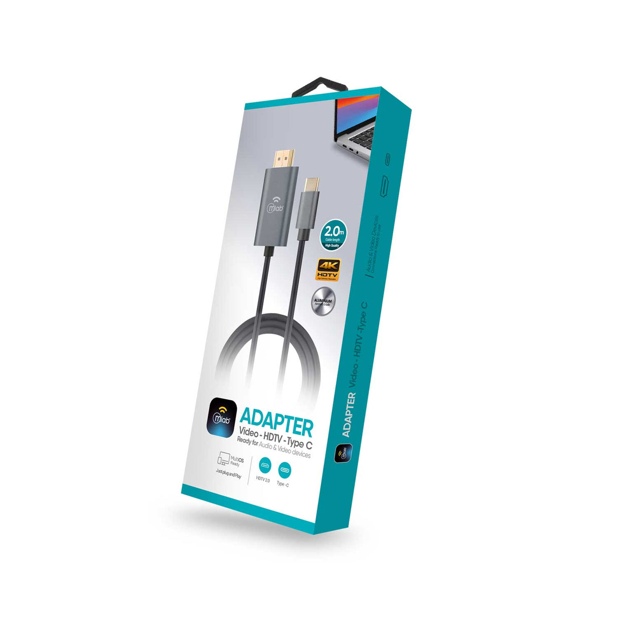 CABLE MLAB ADAPTADOR TIPO C A HDMI 2 MTS 10017