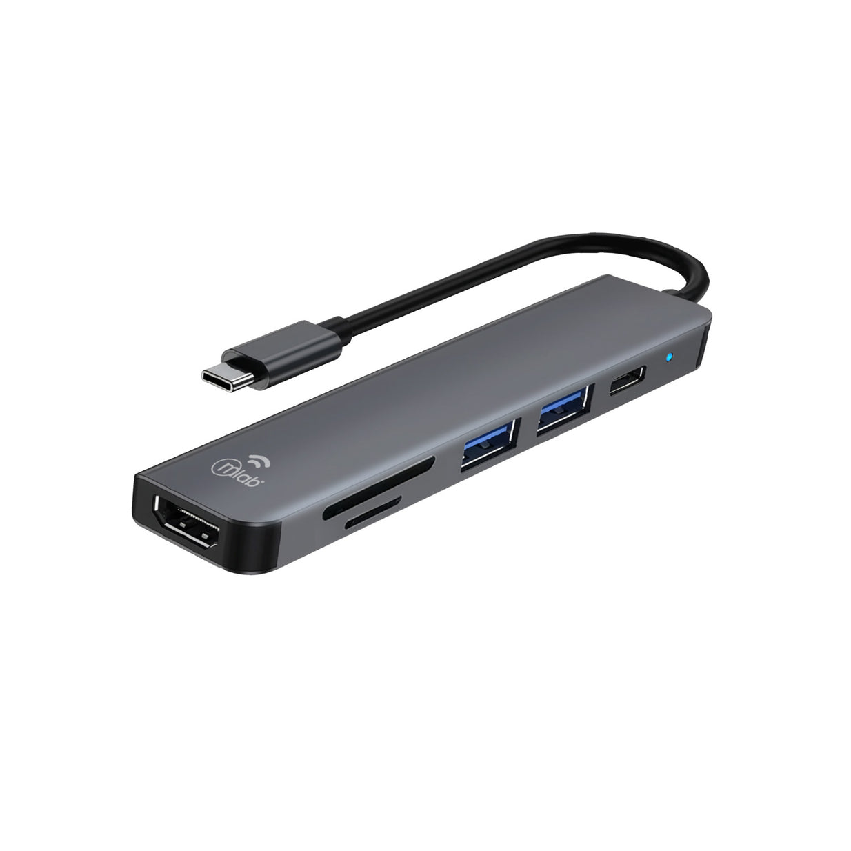 CABLE MLAB ADAPTADOR HUB 6 EN 1 TIPO C HDMI 10020