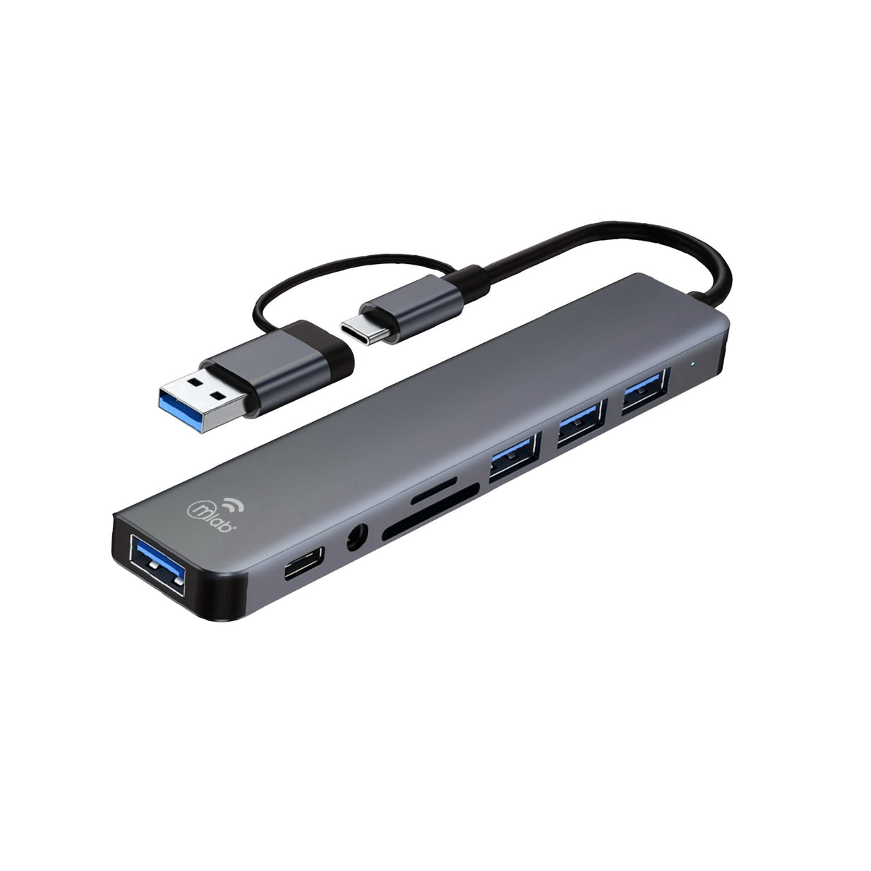 CABLE MLAB ADAPTADOR HUB 8 EN 1 TIPO C LECTOR TARJ 10021