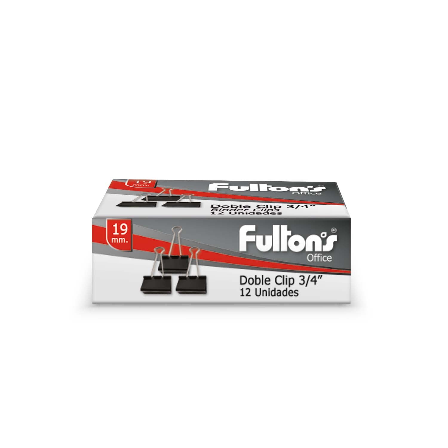 DOBLE CLIP 3/4 19mm FULTONS 101095 CAJA DE 12 UNIDADES