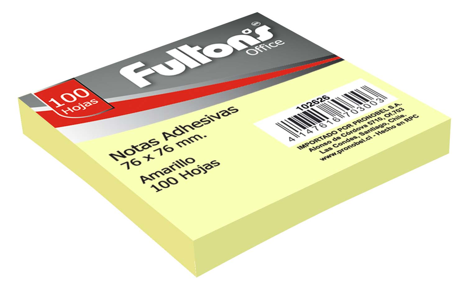 NOTAS ADHESIVAS AMARILLAS 100 UN FULTONS 102626 (pack 12 unidades)