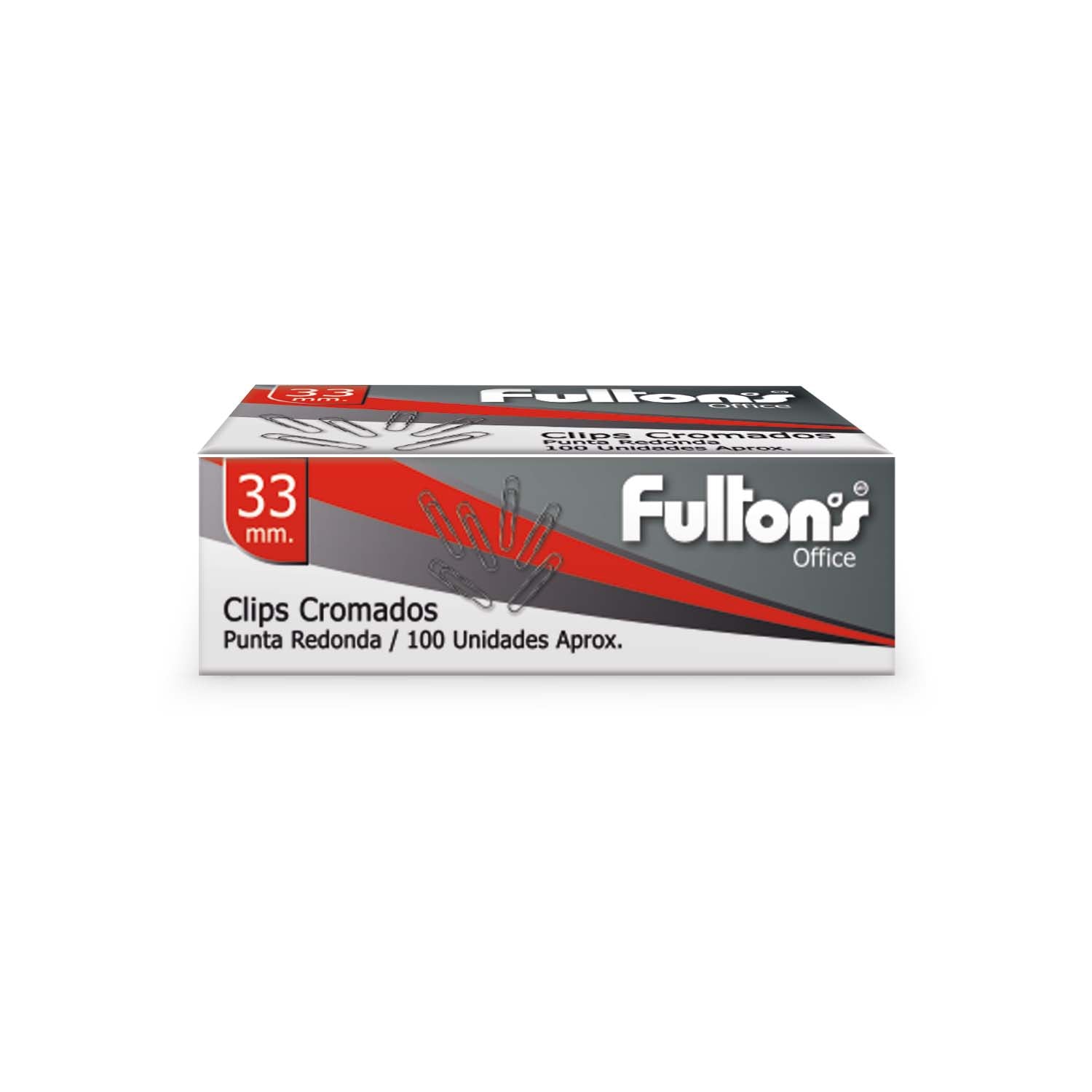 PACK 10 CAJAS 33MM CLIP METALICO FULTONS 107135 1000 clips