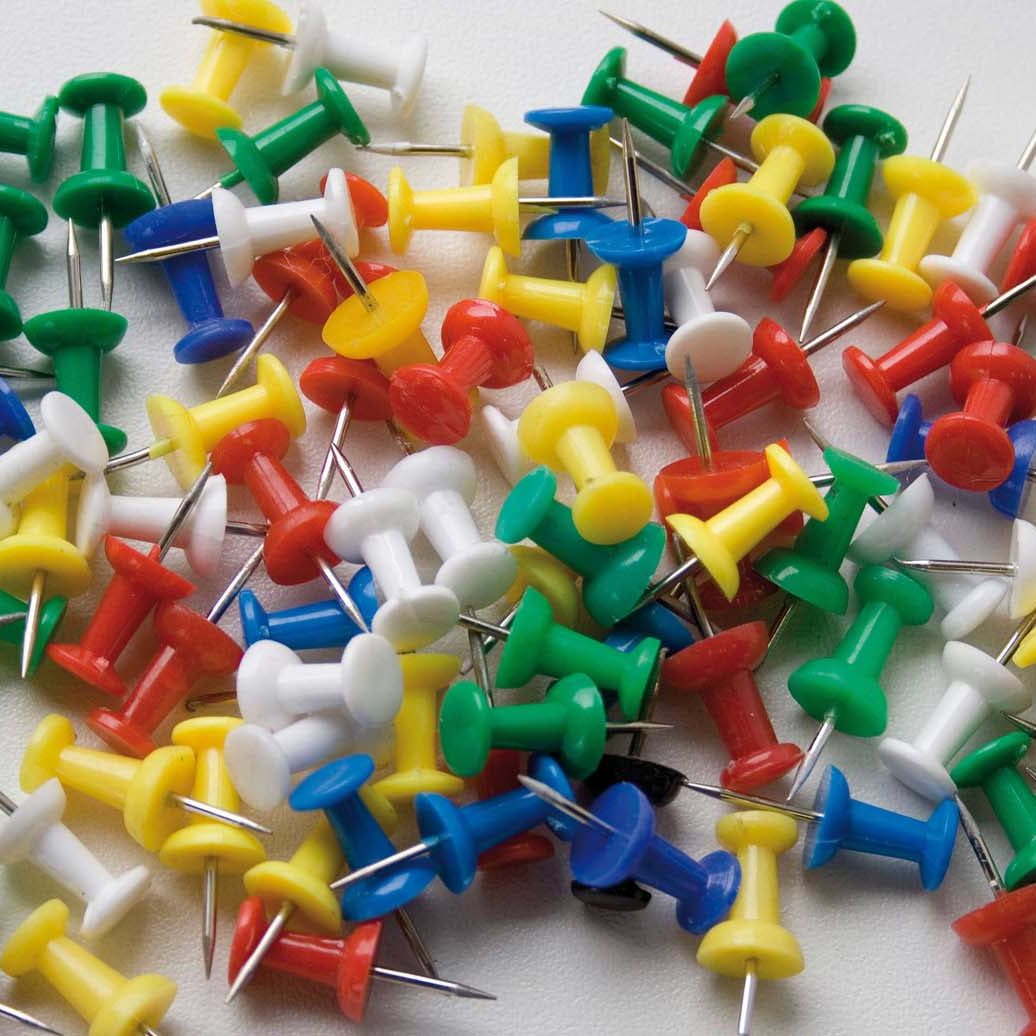 PACK 10 CAJAS CHINCHE PUSH PINS COLORES FULTONS 107137 500 pins