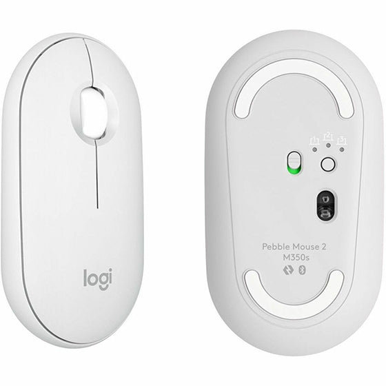 Mouse Inalámbrico y Bluetooth Logitech M350s Pebble Mouse 2 Blanco