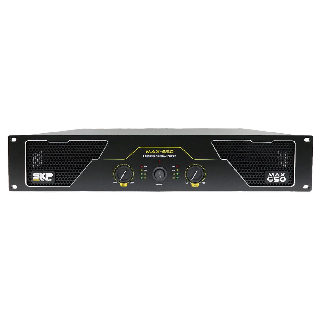 Amplificador de Potencia SKP MAX 650 Clase AB 650W Bridge 2x300W Rack 2U