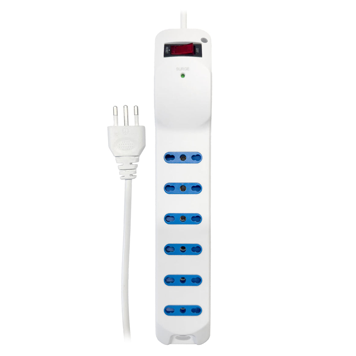 ALARGADOR 6 POS 3 MT BLANCO CON SWITCH MACROTEL ME-3837