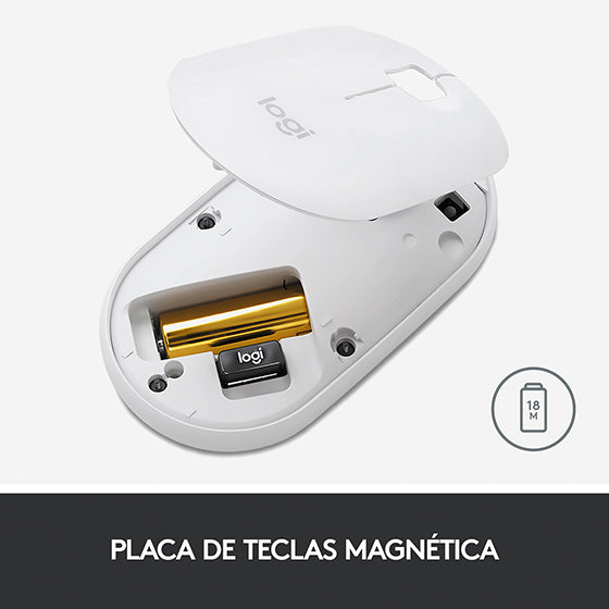 Mouse Inalámbrico y Bluetooth Logitech M350s Pebble Mouse 2 Blanco