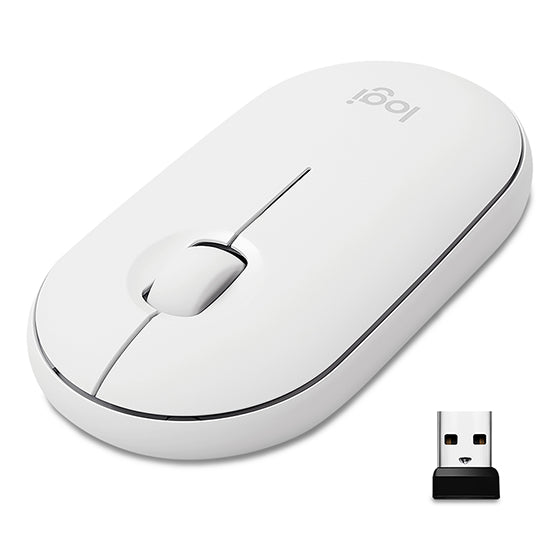 Mouse Inalámbrico y Bluetooth Logitech M350s Pebble Mouse 2 Blanco