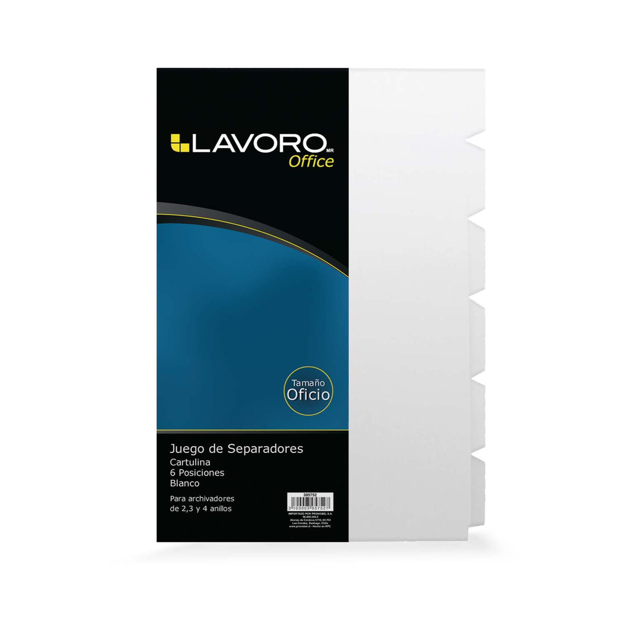 SEPARADORES CARTULINA FOMRATO OFICIO LAVORO 395752 (PACK 10 unidades)
