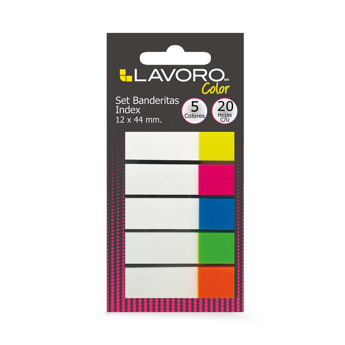 BANDERITAS INDEX 5 COLORES 20 HOJAS LAVORO 418387