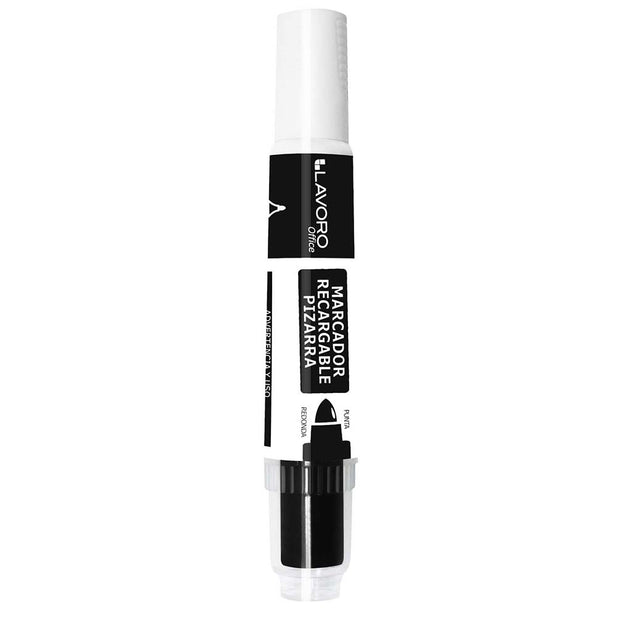 MARCADORES PIZARRA NEGRO RECARGABLE PUNTA REDONDA LAVORO 507867 (PACK 12 UNIDADES)