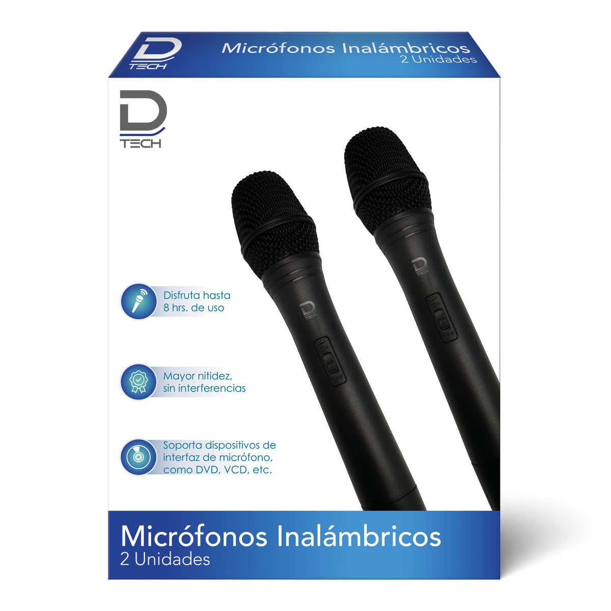 Micrófono Inalámbrico doble negro Datacom 447127