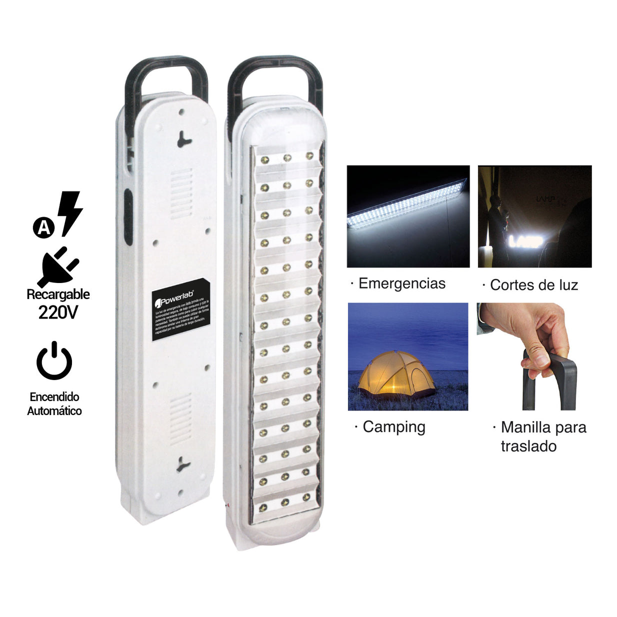 LAMPARA EMERGENCIA POWERLAB 42 LEDS 7262