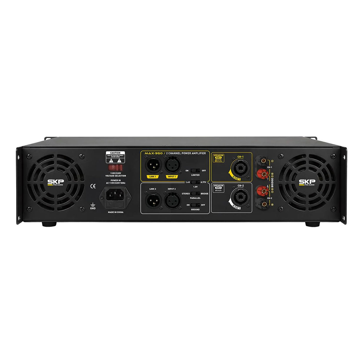 Amplificador de Potencia SKP MAX 950 Clase AB 950W Bridge 2x450W Rack 2U