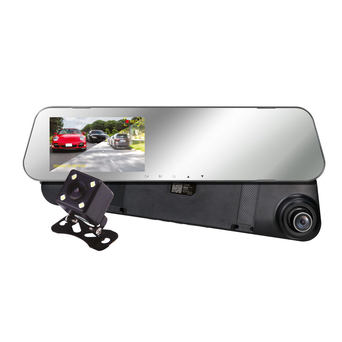 Cámara Espejo Auto DVR FHD 2 Cámaras Front 1080p/ Rear 720p (9320)