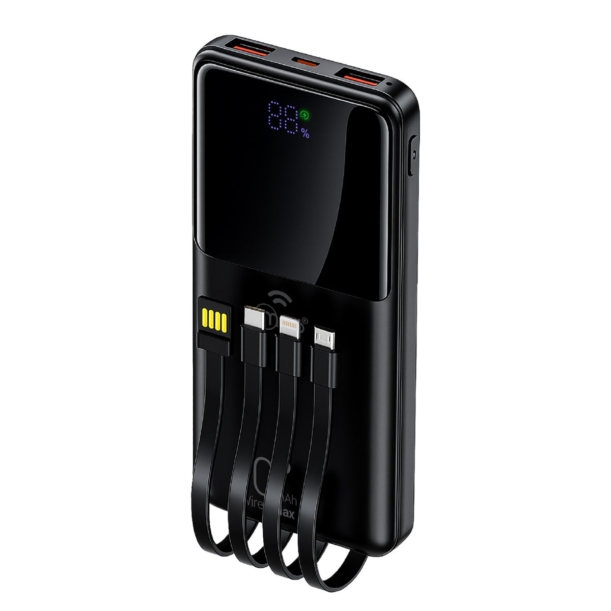 Powerbank Mlab 9659 Wired Max 10.000mAh Carga Rápida 22.5W Cables Integrados USB-C Lightning