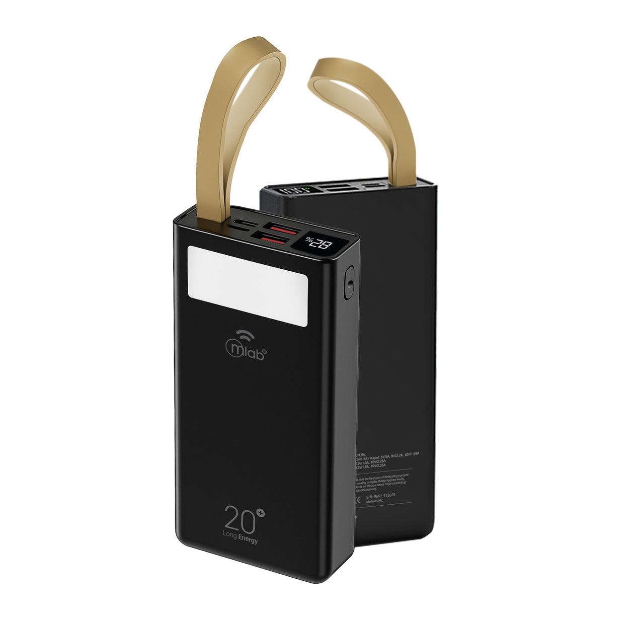 Powerbank Mlab 9662 Long Energy 20.000mAh Carga Rápida 22.5W USB-C Micro USB Linterna LED
