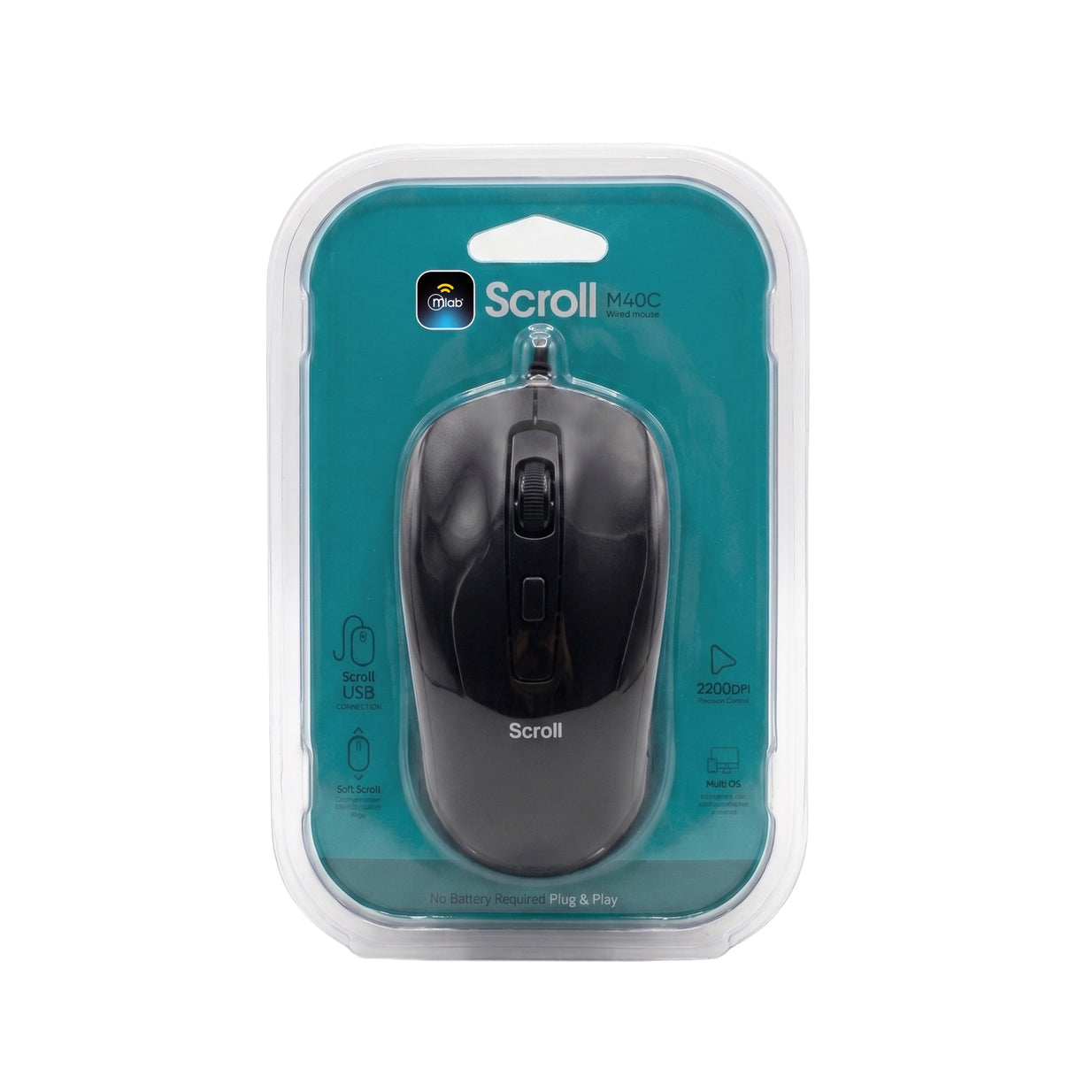 MOUSE MLAB CON CABLE 9726 M40C BLACK