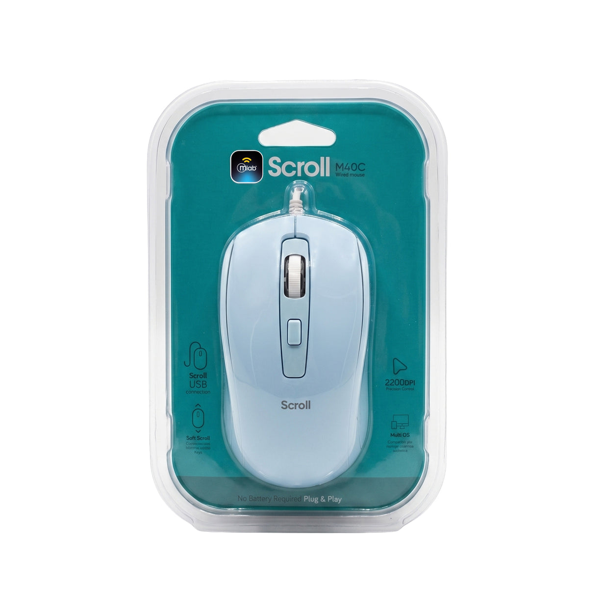 MOUSE MLAB CON CABLE 9729 M40C AZUL