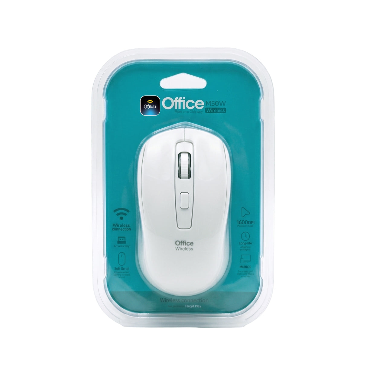 MOUSE MLAB INALAMBRICO M50W blanco (9731)