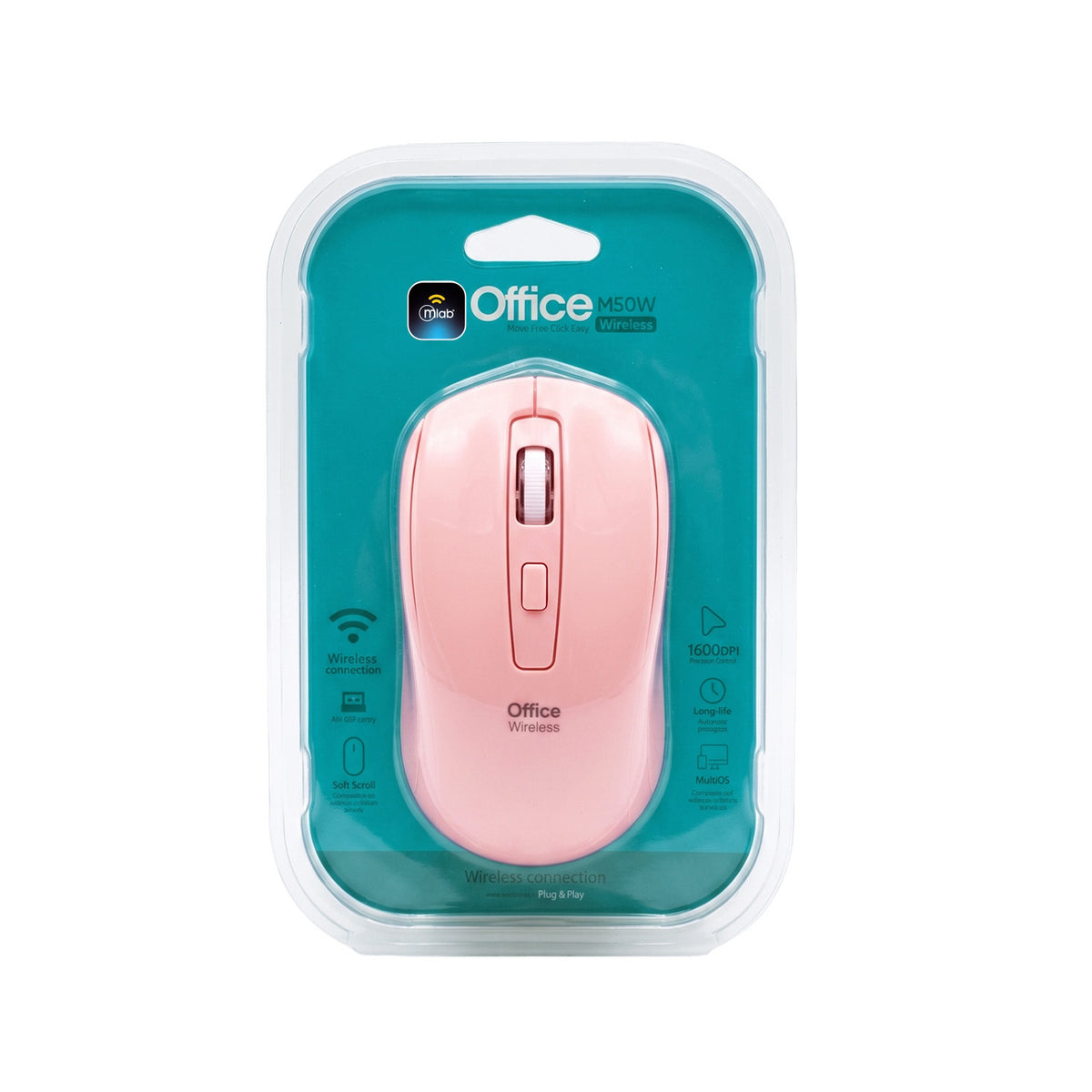 MOUSE MLAB INALAMBRICO M50W Rosado (9732)