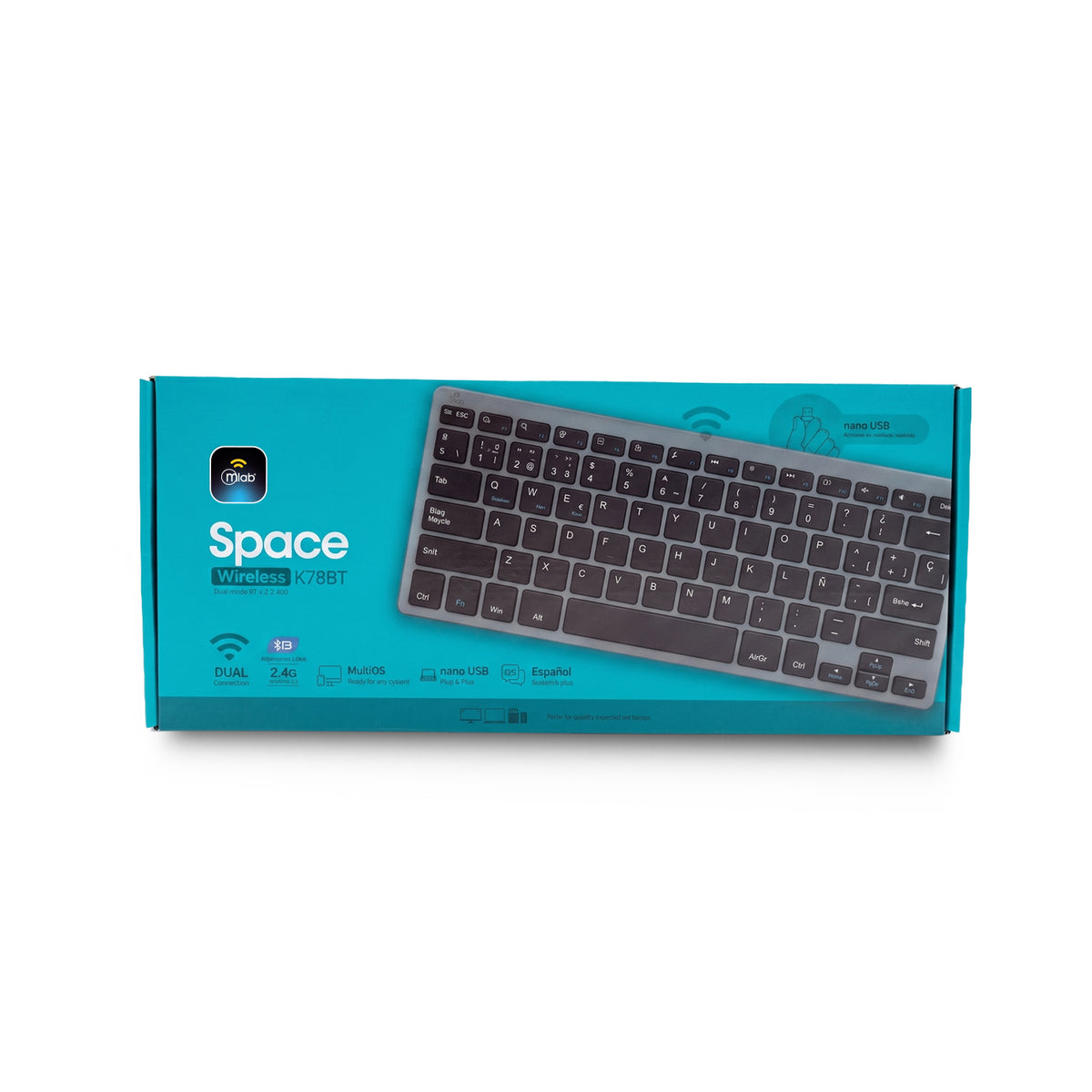 TECLADO MLAB MINI BLUETOOTH Y 2,4 GHZ SPACE K78BT 9738