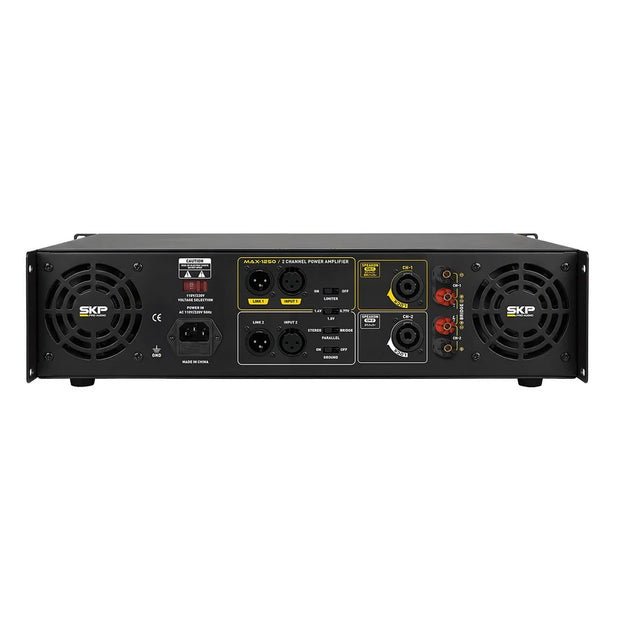 Amplificador de Potencia SKP MAX 1250 Clase AB 1250W Bridge 2x600W Rack 2U