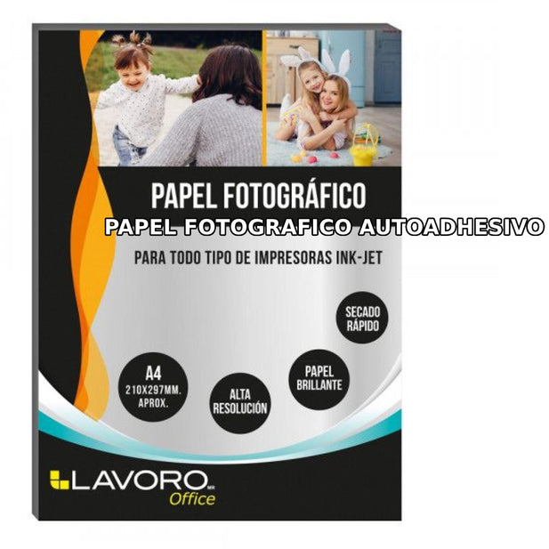 PAPEL FOTOGRAFICO 20HJ A4 AUTOADHESIVO LAVORO