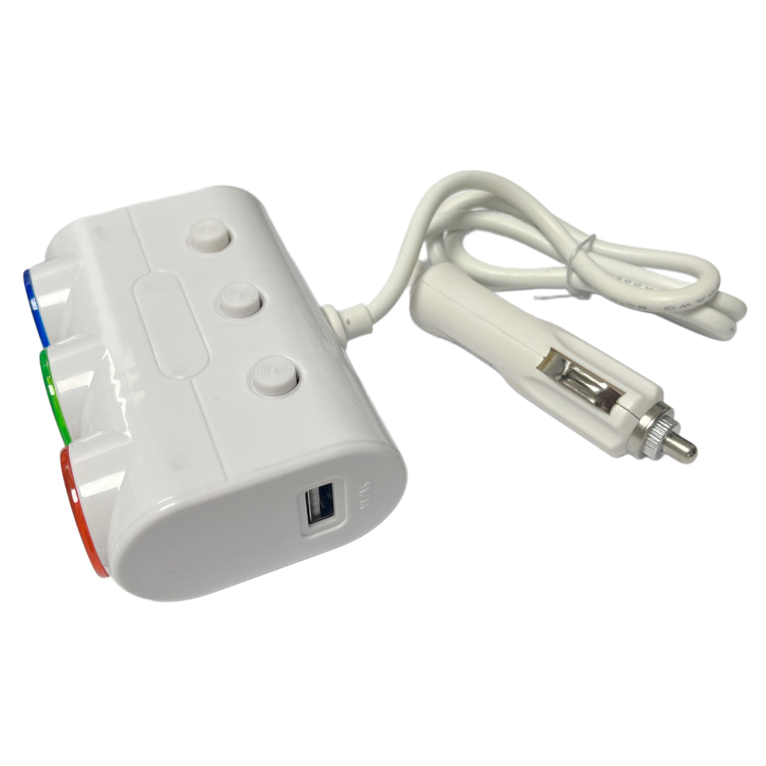 ADAPTADOR 12V/24V PARA AUTO 3 SALIDAS FASTLINK MP-129/350