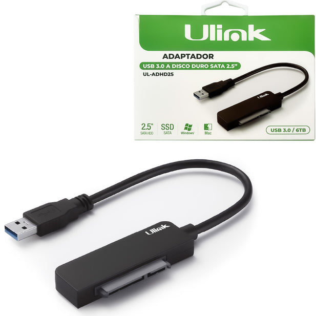 ADAPTADOR LECTOR DISCO DURO 2.5 A USB 3.0 ULINK UL-ADHD25