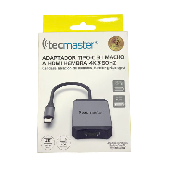 ADAPTADOR TIPO-C A HDMI 60HZ TECMASTER TM-100540