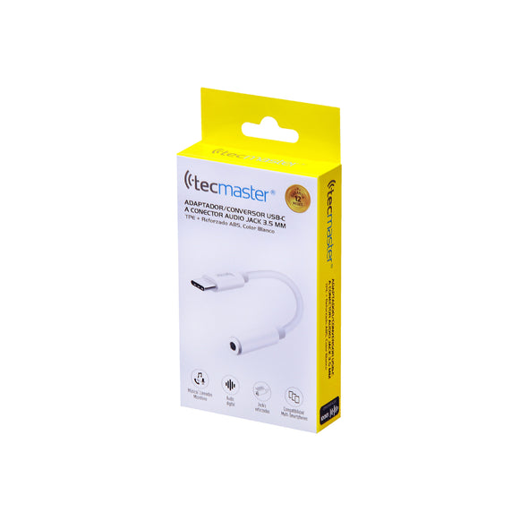 ADAPTADOR TIPO C A AUDIO JACK 3.5mm TECMASTER TM-200550