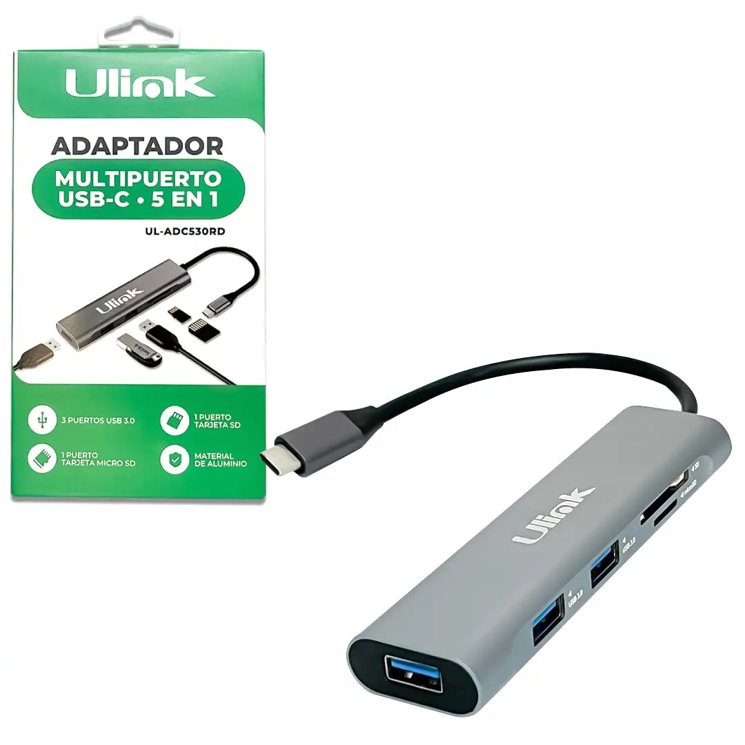 ADAPTADOR USB-C 5 EN 1 ULINK UL-ADC530RD