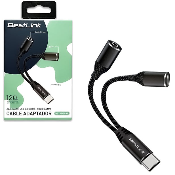 ADAPTADOR USB-C A USB-C+3.5MM BESTLINK BL-AD200A