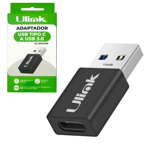 ADAPTADOR USB-C HEMBRA A USB-A 3.0 ULINK UL-ADUC100