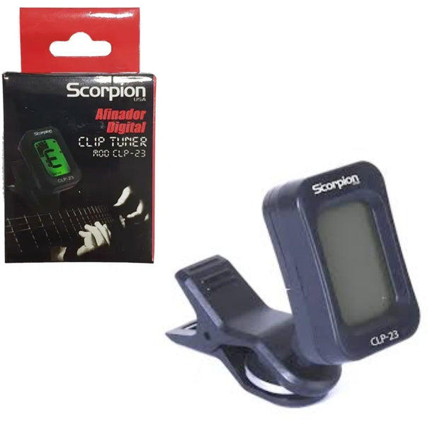 Afinador digital con clip Scorpion CLP-23 para guitarra y violín