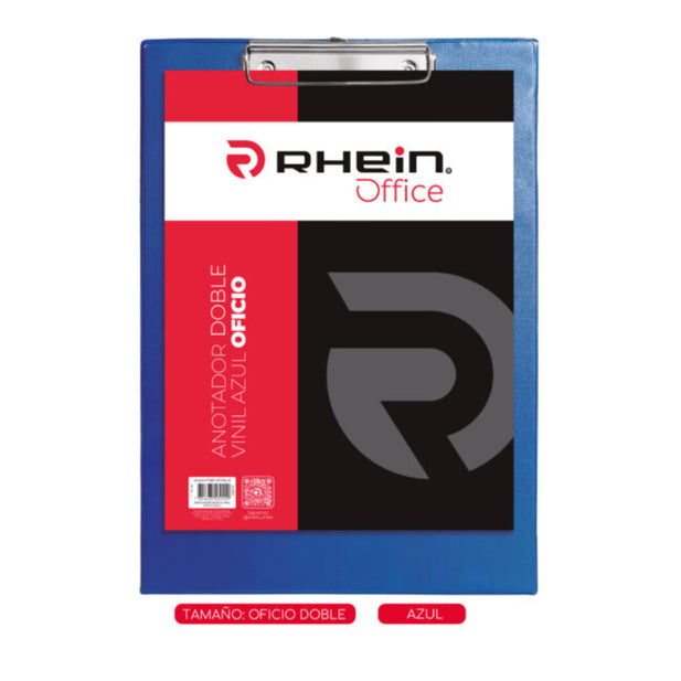 ANOTADOR DOBLE VINIL AZUL OFICIO RHEIN 558770