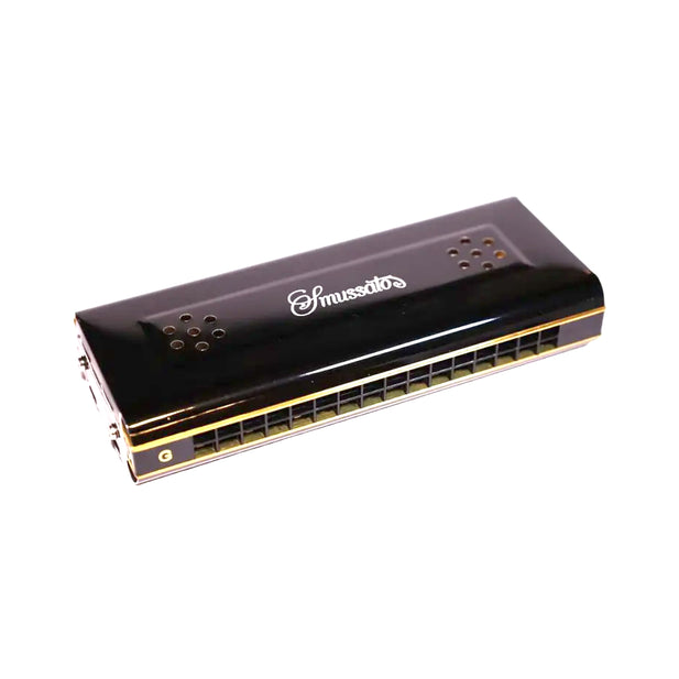 ARMONICA DOBLE TONALIDAD 16 NOTAS NEGRO SMUSSATO SM16-2BK