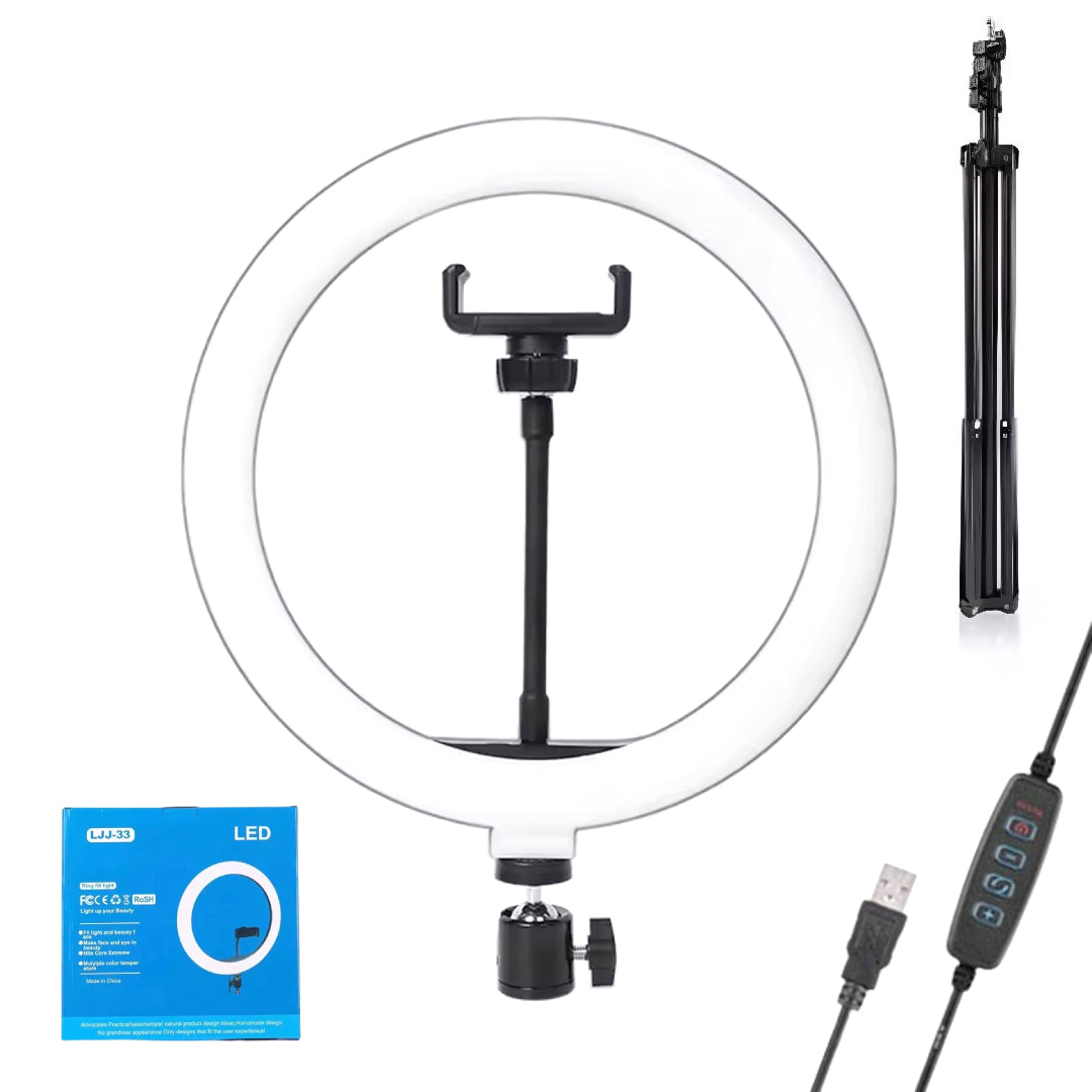 ARO DE LUZ CON TRIPODE 33CM LJJ-33