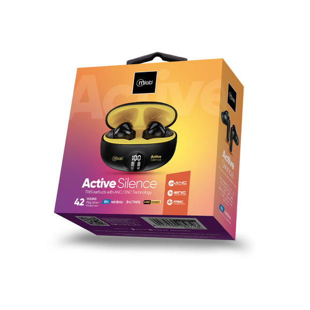 AUDIFONOS BT ACTIVE SILENCE NEGRO/AMARILLO MLAB 9362