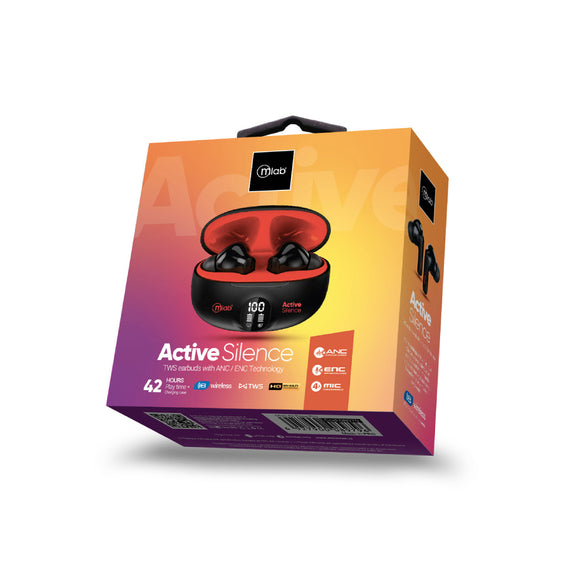 AUDIFONOS BT ACTIVE SILENCE NEGRO/ROJO MLAB 9363
