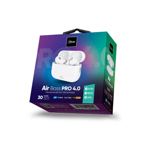 AUDIFONOS BT CON ANC AIR BASS PRO 4.0 BLANCO MLAB 9367