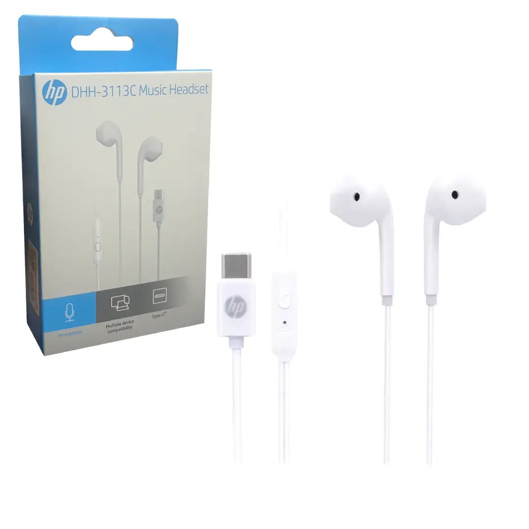 AUDIFONOS CON M/L TIPO C BLANCO DHH-3113C-WT HP