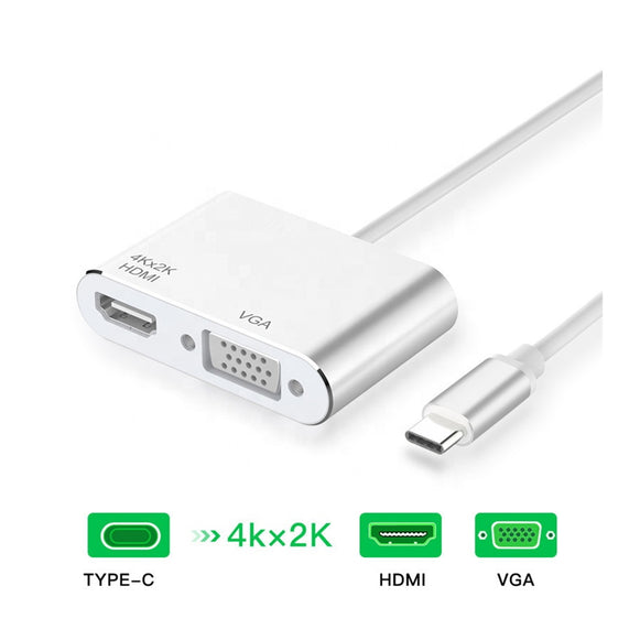 Adaptador Tipo C A HDMI 4k + VGA Birlink