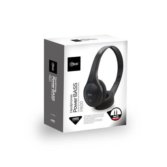 Audífonos P800 Power Bass- Ajustables NEGRO MLAB