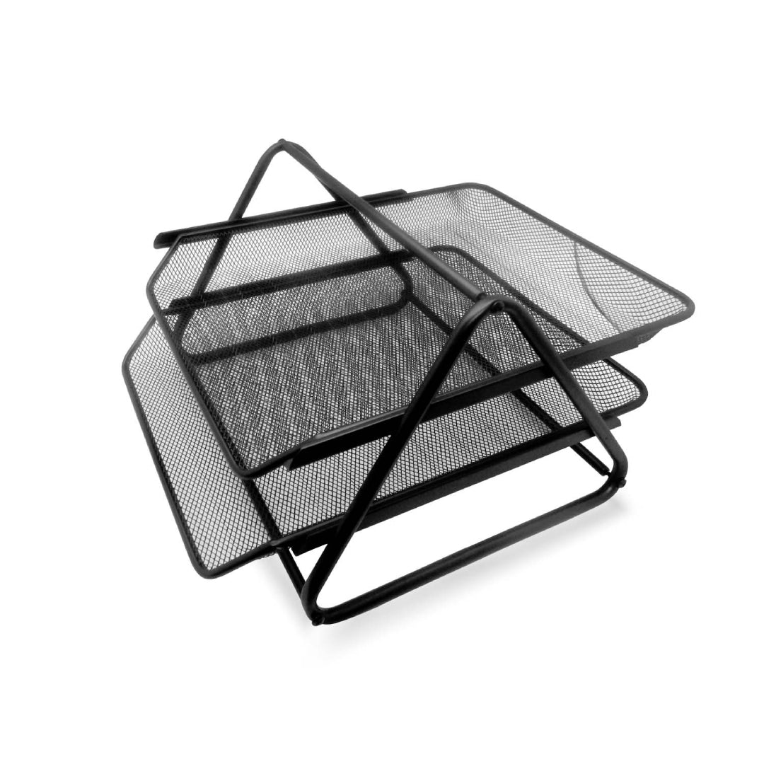 BANDEJA ESCRITORIO MALLA METALICA DOBLE NEGRO LAVORO 391746